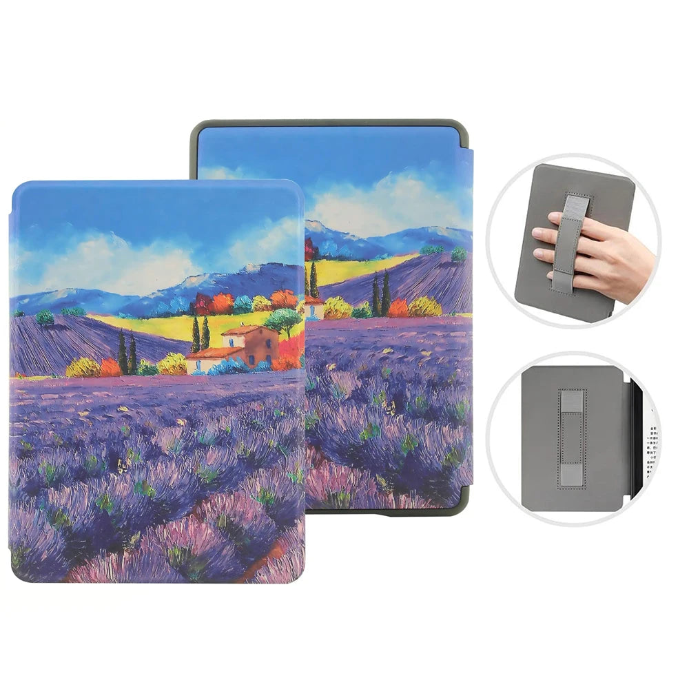 For Kindle Paperwhite 12th Generation Case 2024 Signature Edition 7 inch Leather Case with Hand Strap SA568B Auto Sleep Cover