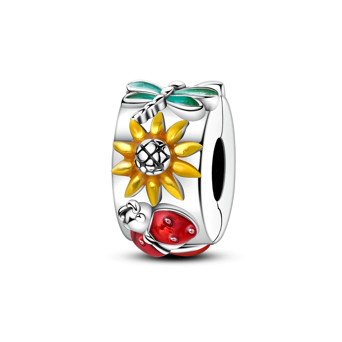 Charms Fit Original Beads 925 Sterling Silver Clip Charms Zircon Silicone Spacer Beads fit Bracelet Women DIY Gift