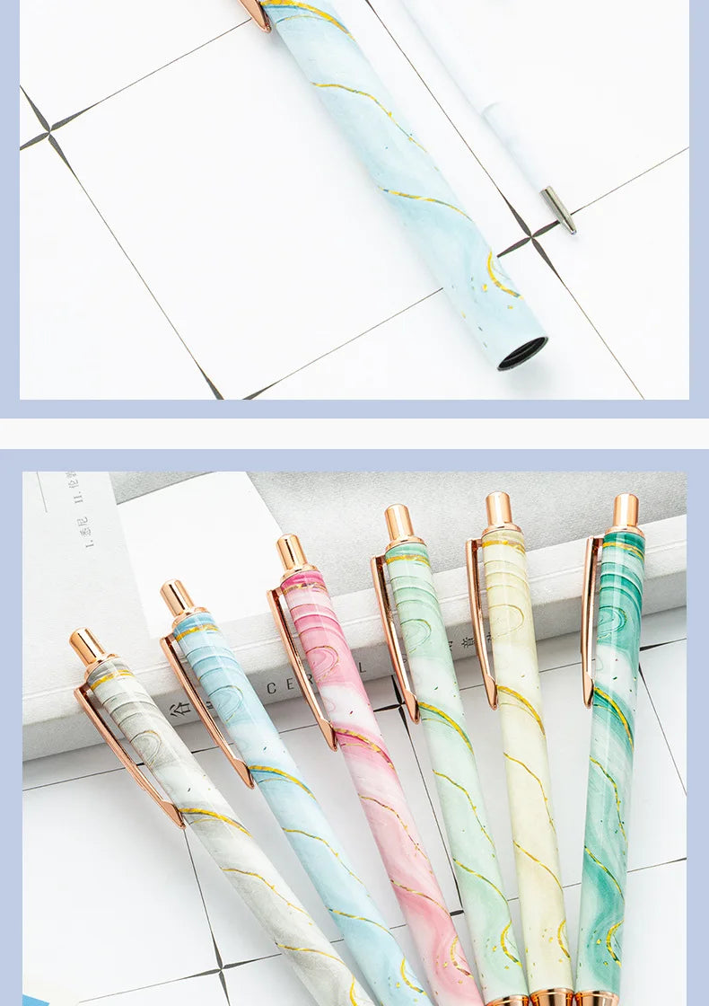 30PCS  Wholesale Metal Ballpoint Pen with Pressed Core Hotel Conference Advertising Pen Multi color Flower Film Ballpoint Pen