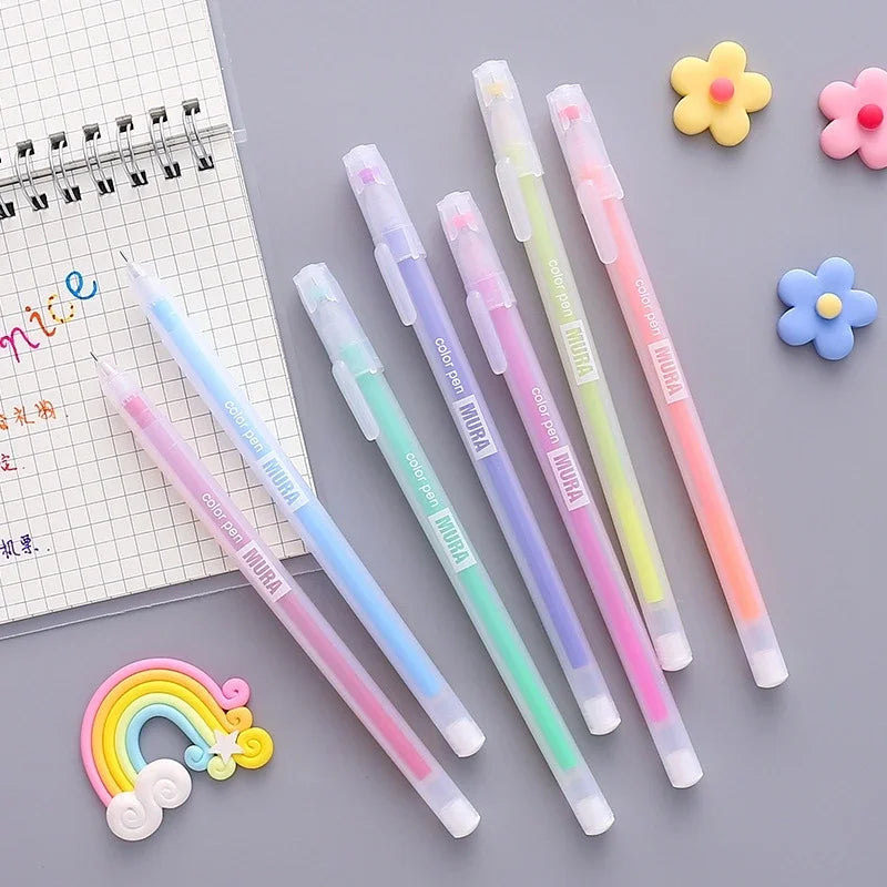 9/12 PCS Set Kawaii Color Gel Pen Set 0.5mm Ballpoint Pen for Diary School Stationery