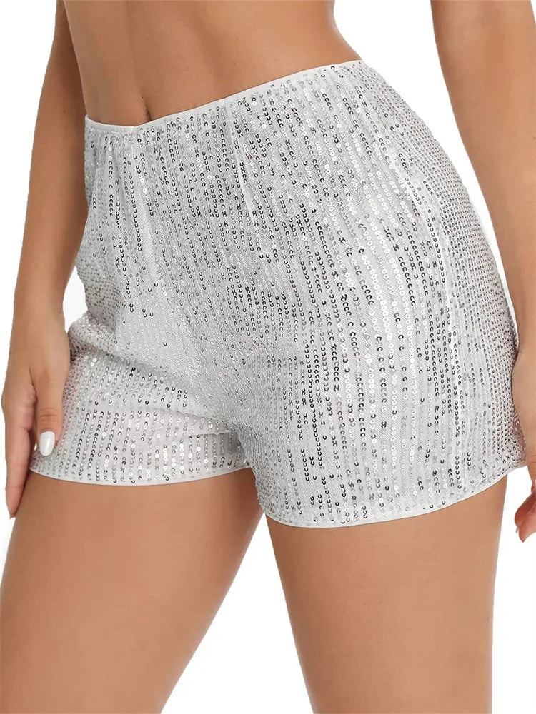 Black Sequin High-Waist Shorts – Sparkly Glitter Hot Pants | Swift-Inspired Red Era Style
