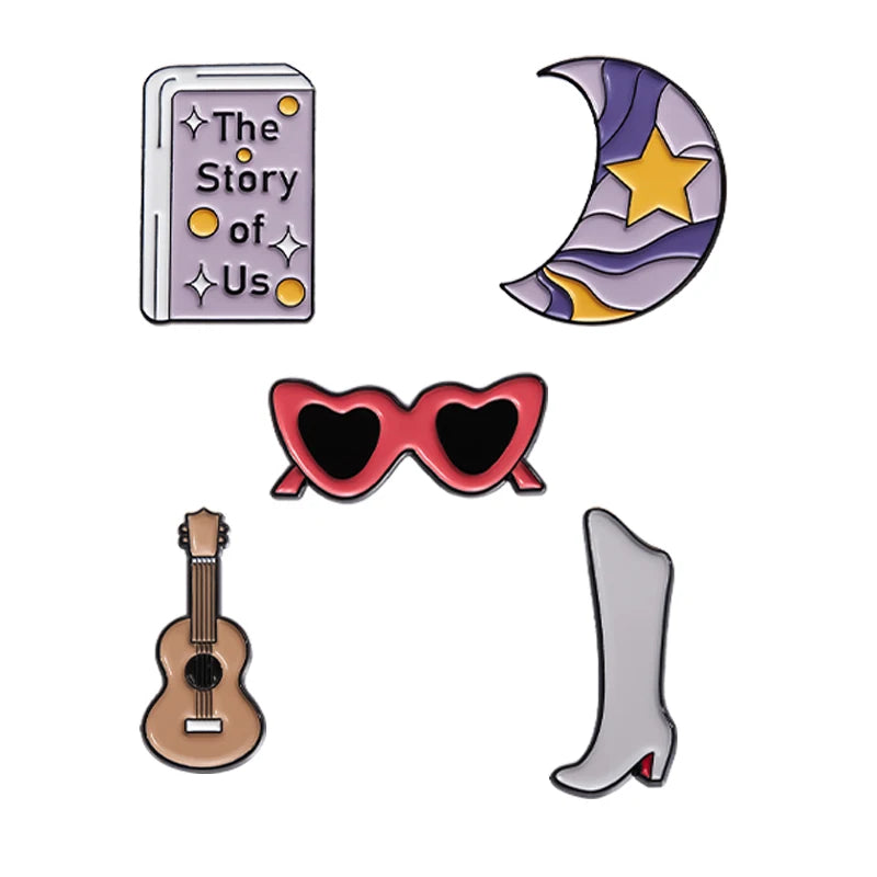 Pop Singer-Inspired Enamel Pin Sets – Aesthetic Enamel Brooches, Lyrics & Outfits | Cute Collectible Accessories for Bags, Jackets & Lanyards