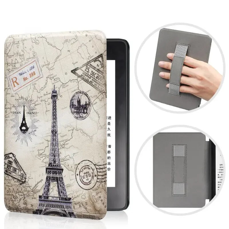 For Kindle Paperwhite 12th Generation Case 2024 Signature Edition 7 inch Leather Case with Hand Strap SA568B Auto Sleep Cover