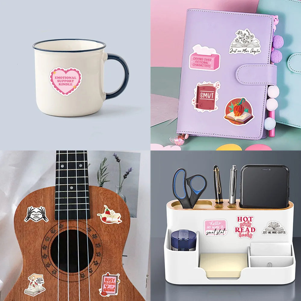 55PCS/Pack Smutty Book Stickers for Kindle Adult,Bookish Smut Reading Booktok Dark Romance Case Journal Water Bottle Sticker