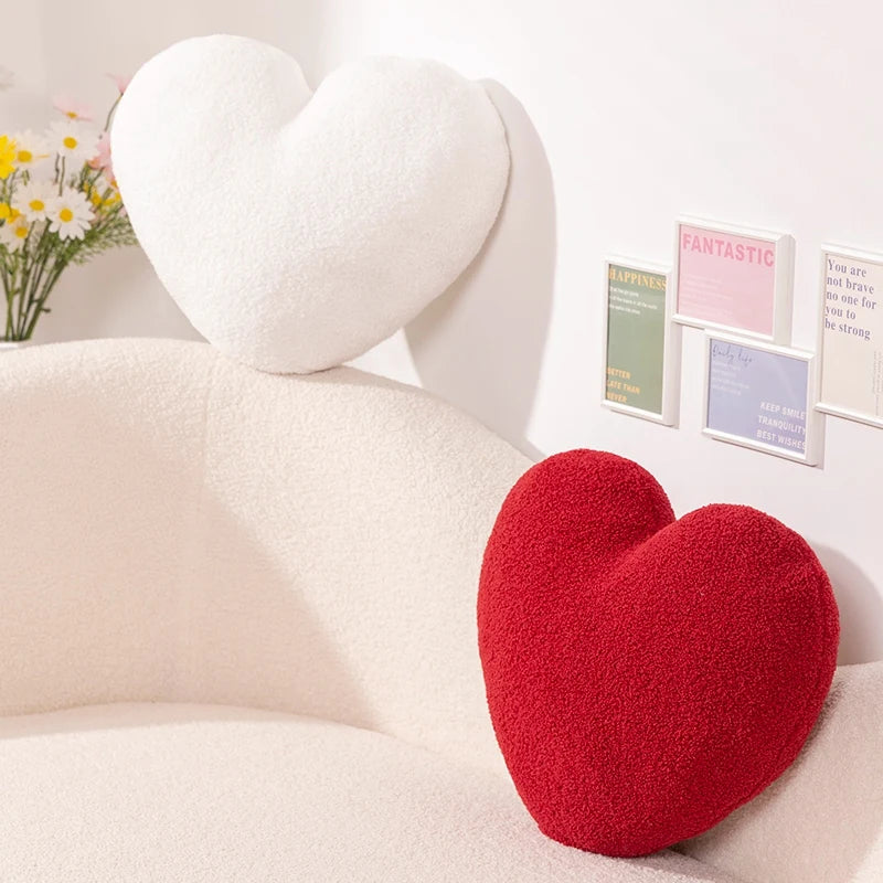 Red Love Heart Shape Throw Pillow Cushion Stuffed Plush Doll Kids Toy Lover Gift Sofa Car Home Decor Wedding Party Decoration
