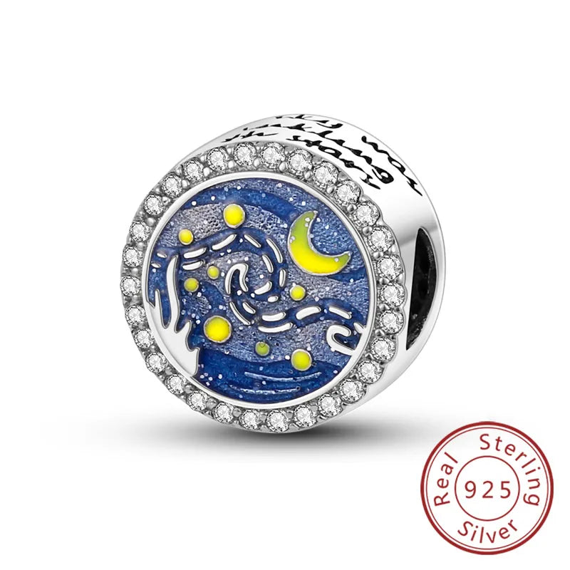 Fit Original Charms Beads 925 Sterling Silver Clip Charms Zircon Silicone Spacer Beads for Bracelet Women DIY Gift Party