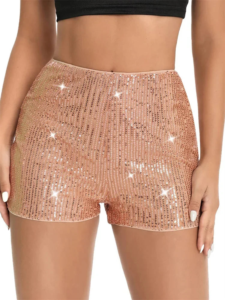 Black Sequin High-Waist Shorts – Sparkly Glitter Hot Pants | Swift-Inspired Red Era Style