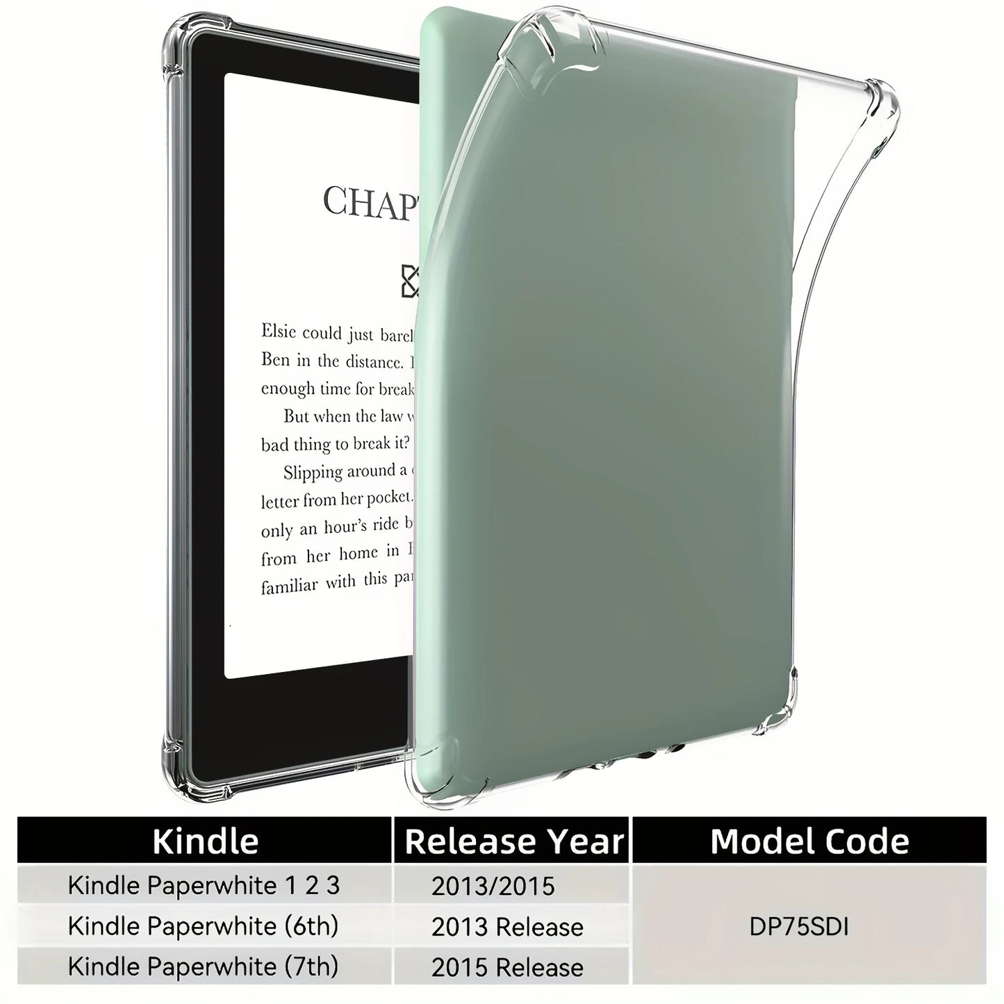 Clear Case for Kindle Paperwhite 6 5 4 3 2 1, for Kindle 11th/10th Generation, TPU Back Cover, Ultra Slim TPU Soft Cover
