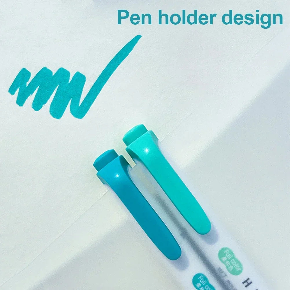 5 Colors Double Headed Highlighter Pen Set Fluorescent Drawing Markers Highlighters Pens Art Japanese Cute Pastel Stationery