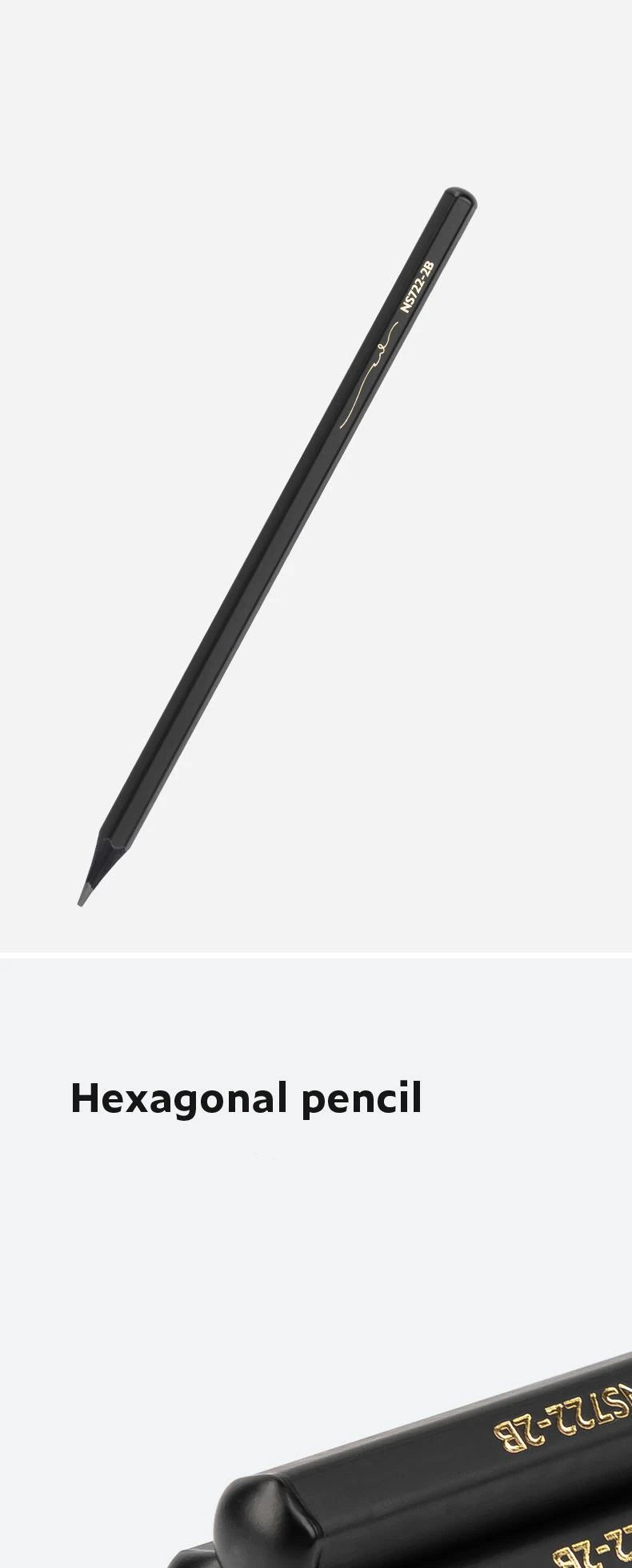 Black Wood Graphite Pencil Set HB 2B Black Lead Office Writing Pencil 10pcs Pack Gift Stationery