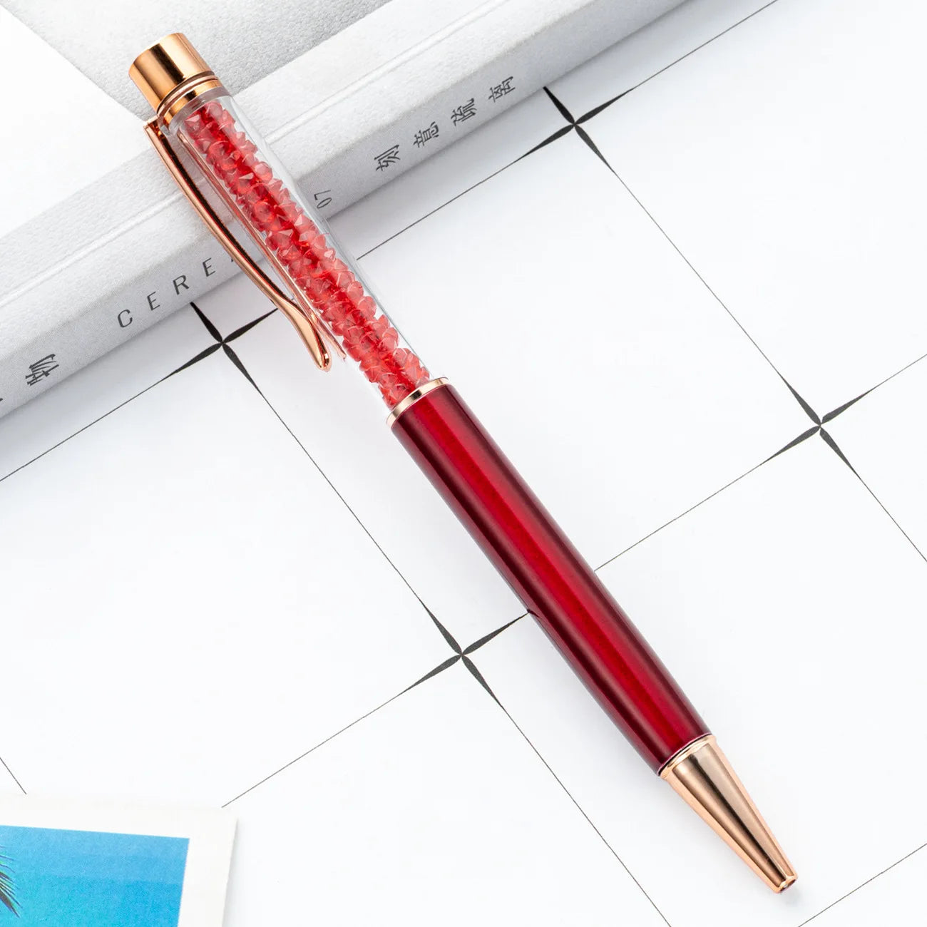 30PCS  Metal crystal pens, office students, multi-color rotary rhinestone pens, wholesale advertising gifts, ballpoint pens