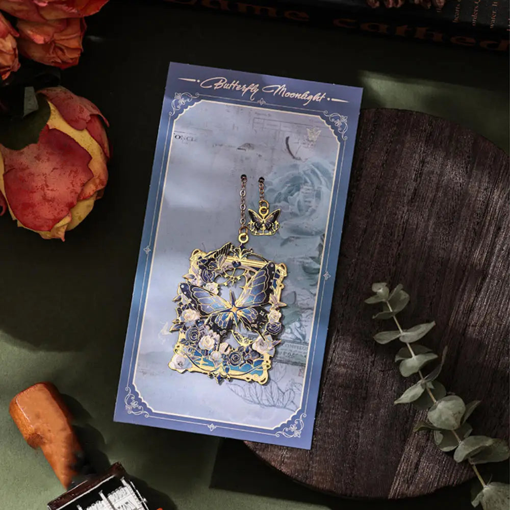 Aesthetic Stationery Metal Bookmark Hollow Flower Painting Bookmarks Student Reading Book Clip Book Accessories Teacher Gift