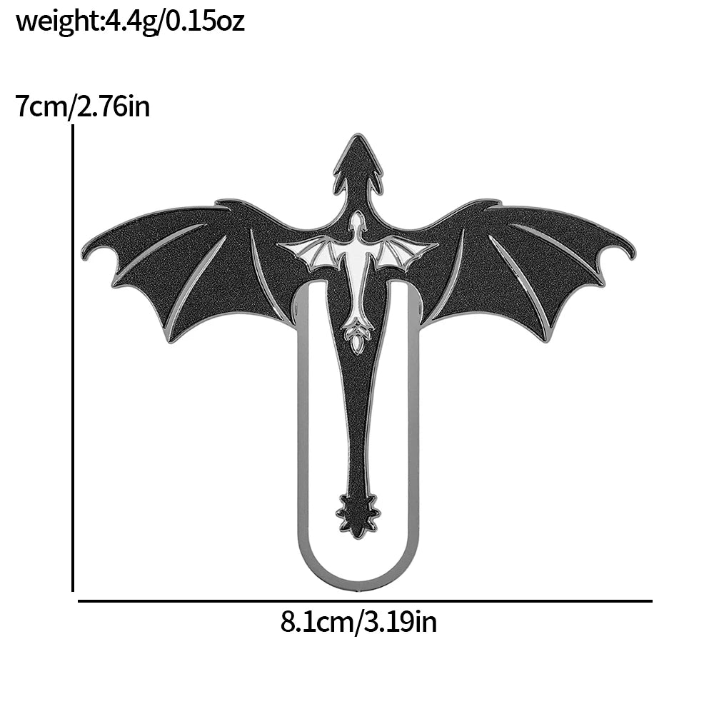 Dragon Wings Metal Bookmark – Fantasy-Inspired Book Clip for Readers, Gamers & Students - élise & madelyn