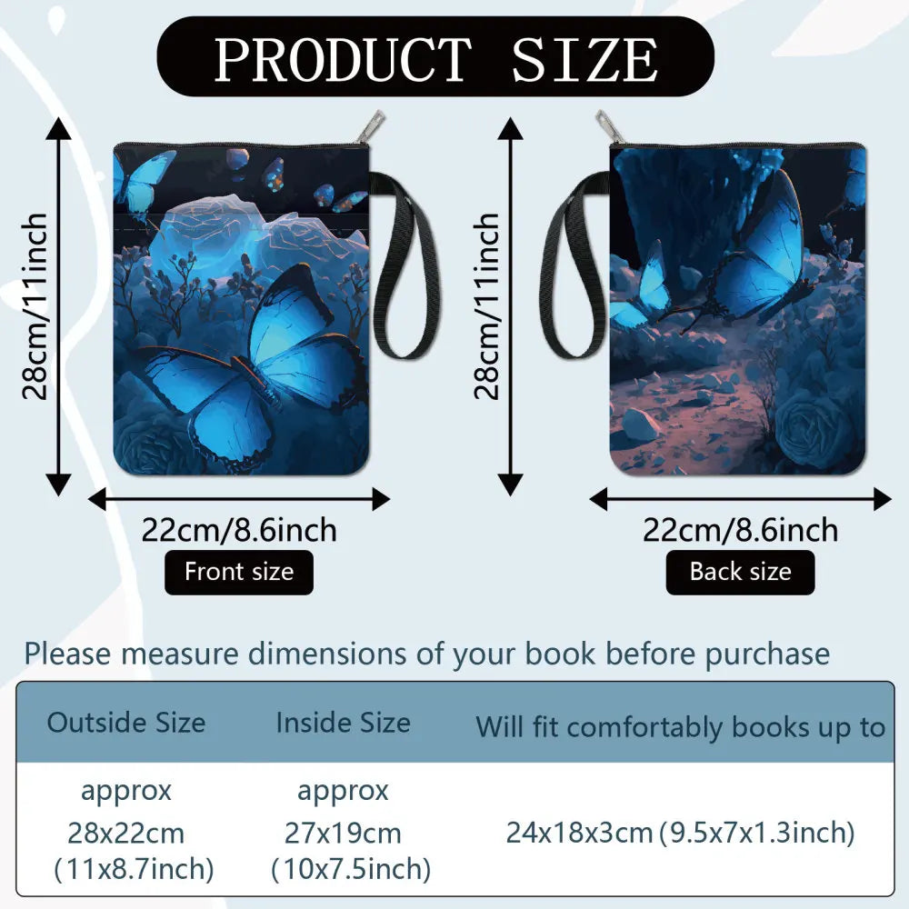 1 pc Sun Moon Star Book Sleeve with Zipper Galaxy Boho Book Protector Pouch for Paperback Black Space Waterproof Fabric