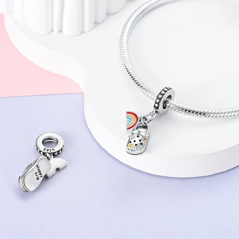 Fit Original 925 Sterling Silver Charms Beads Wine Glass Coffee Cup Charms Pendant For Women Bracelet Charms DIY Jewelry Gift