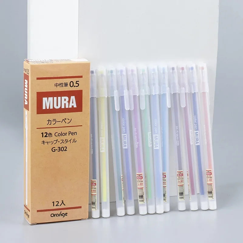 9/12 PCS Set Kawaii Color Gel Pen Set 0.5mm Ballpoint Pen for Diary School Stationery