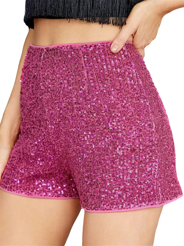 Black Sequin High-Waist Shorts – Sparkly Glitter Hot Pants | Swift-Inspired Red Era Style