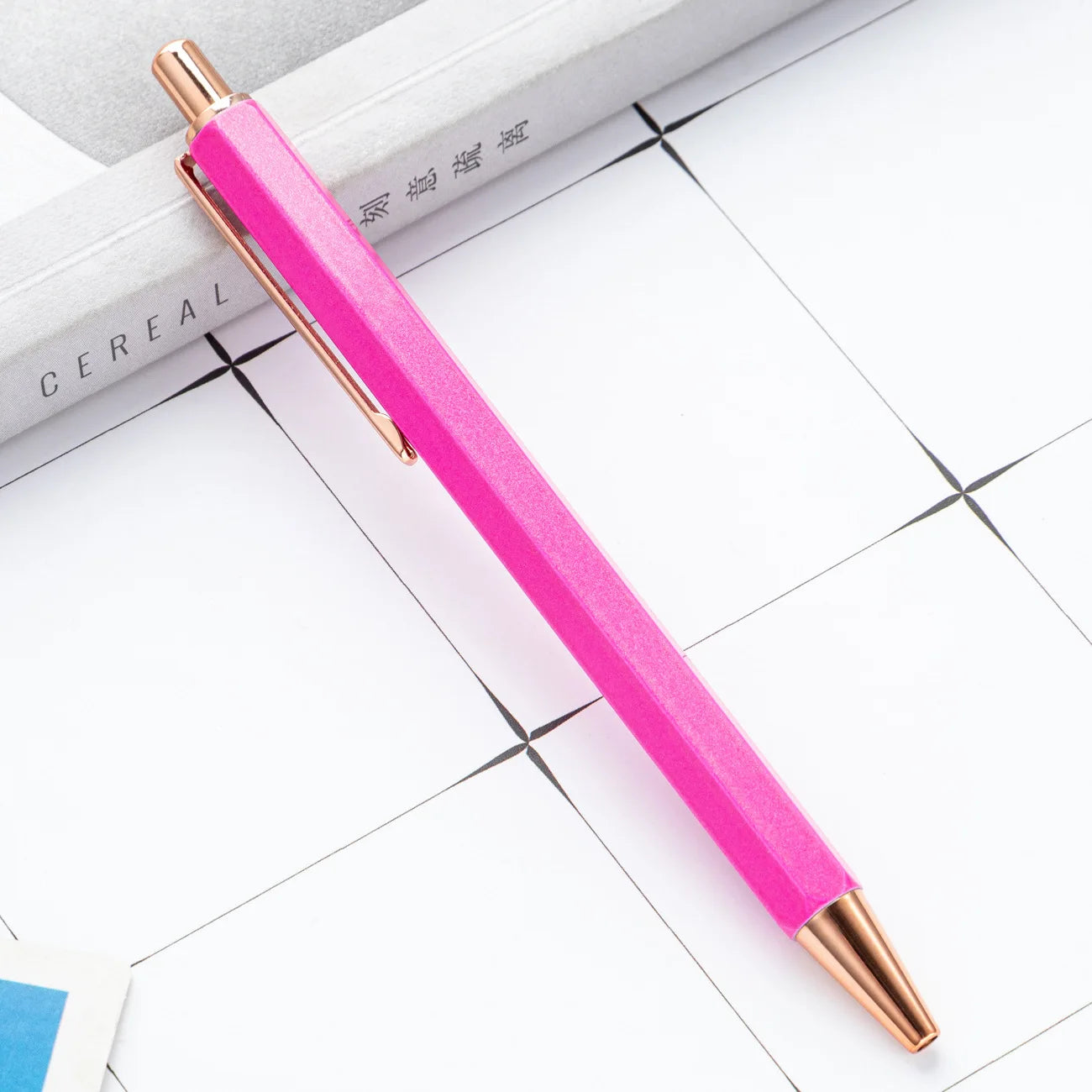 1 Piece Lytwtw's Creative Ballpoint Hexagon Metal press Pen Stationery School Office Supply