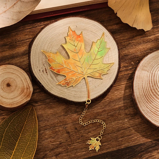 Vintage Maple Leaf Metal Bookmark – Colorful Autumn-Inspired Reading Gift for Book Lovers, Teachers & Students - élise & madelyn