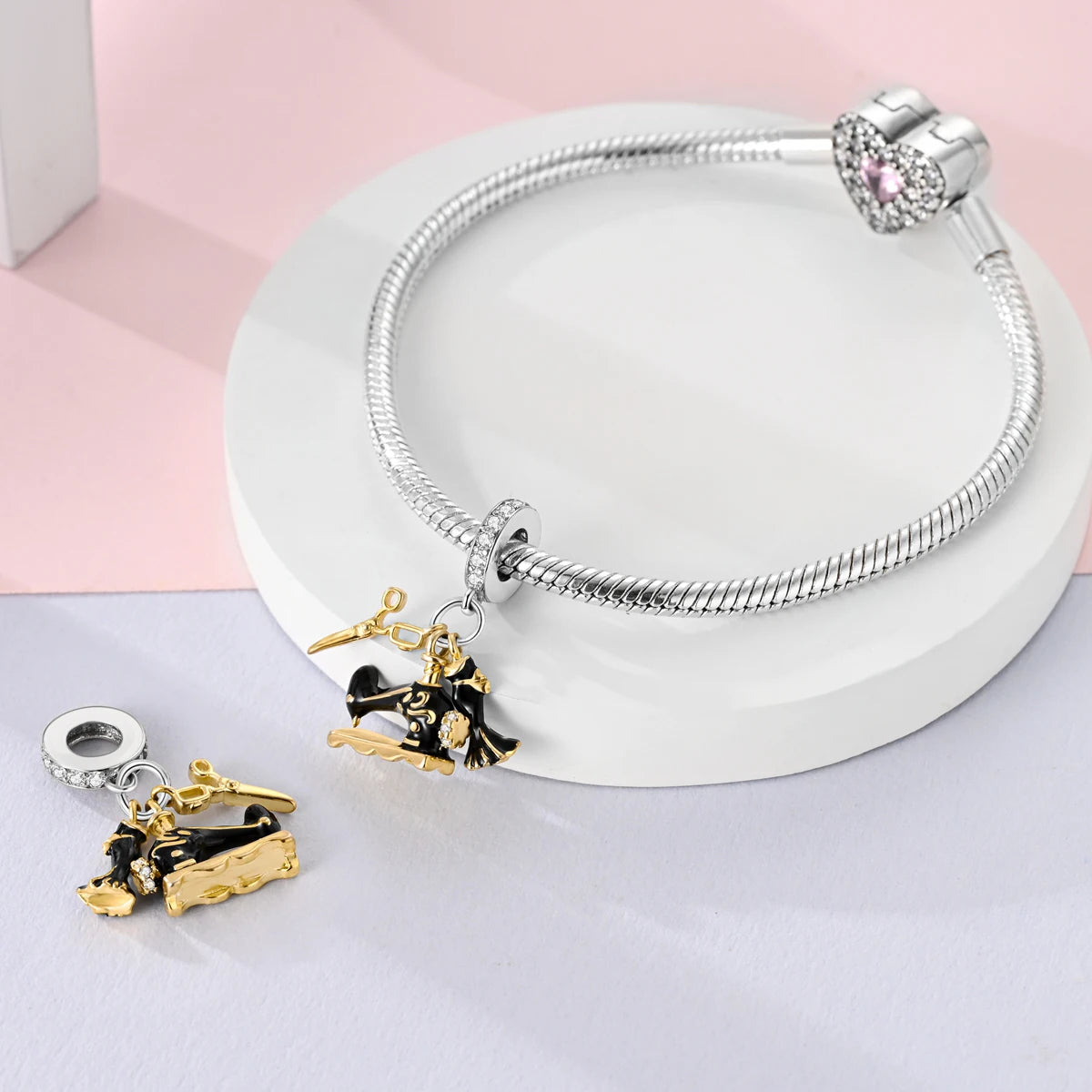 925 Silver Charms Skirt Ballet Shoes Pink Pendants Fit Original Bracelet Beads Diy For Woman Jewelry