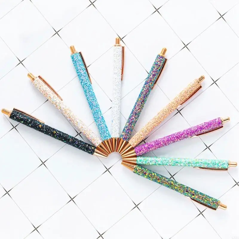 QX2A Fancy Pen for Women Girl Colorful Ballpoint Pen Sequins Journaling Pen
