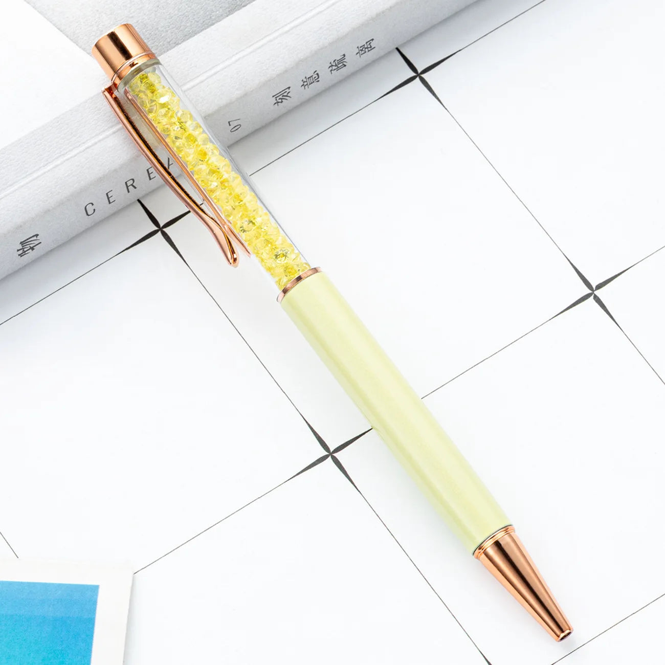 30PCS  Metal crystal pens, office students, multi-color rotary rhinestone pens, wholesale advertising gifts, ballpoint pens