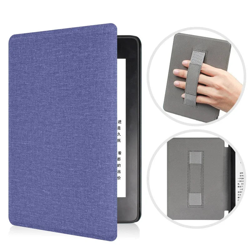 For Kindle Paperwhite 12th Generation Case 2024 Signature Edition 7 inch Leather Case with Hand Strap SA568B Auto Sleep Cover