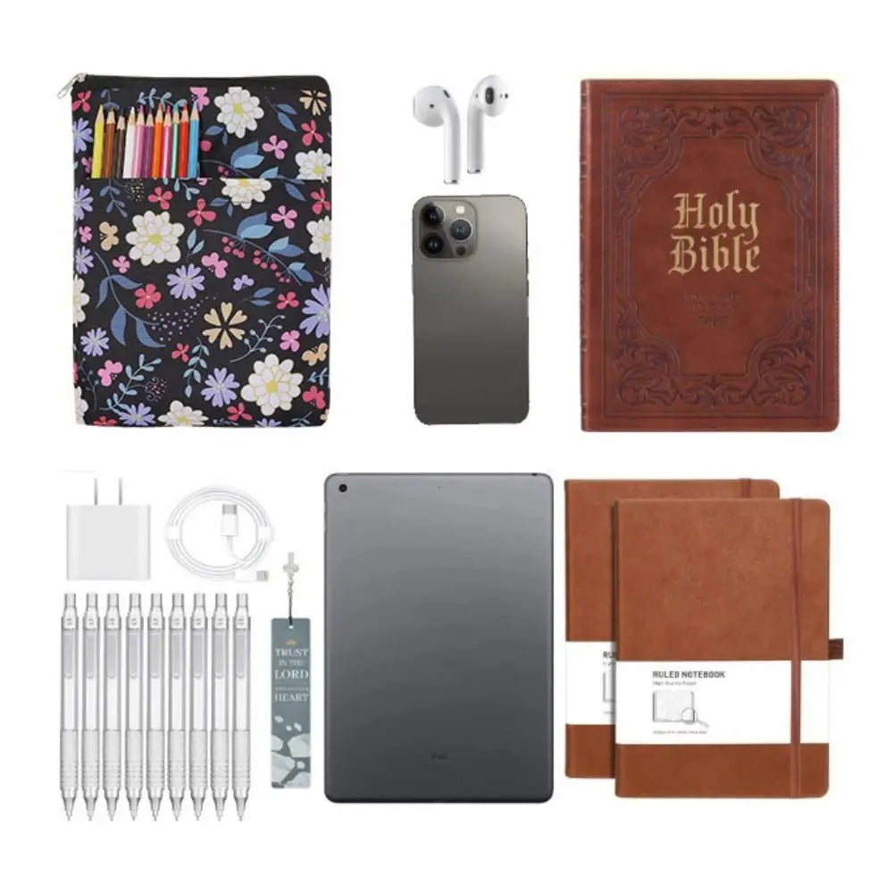 New Portable Bible Cover Zipper Multi-functional Bible Carrying Case Stylish Book Bag Outdoor