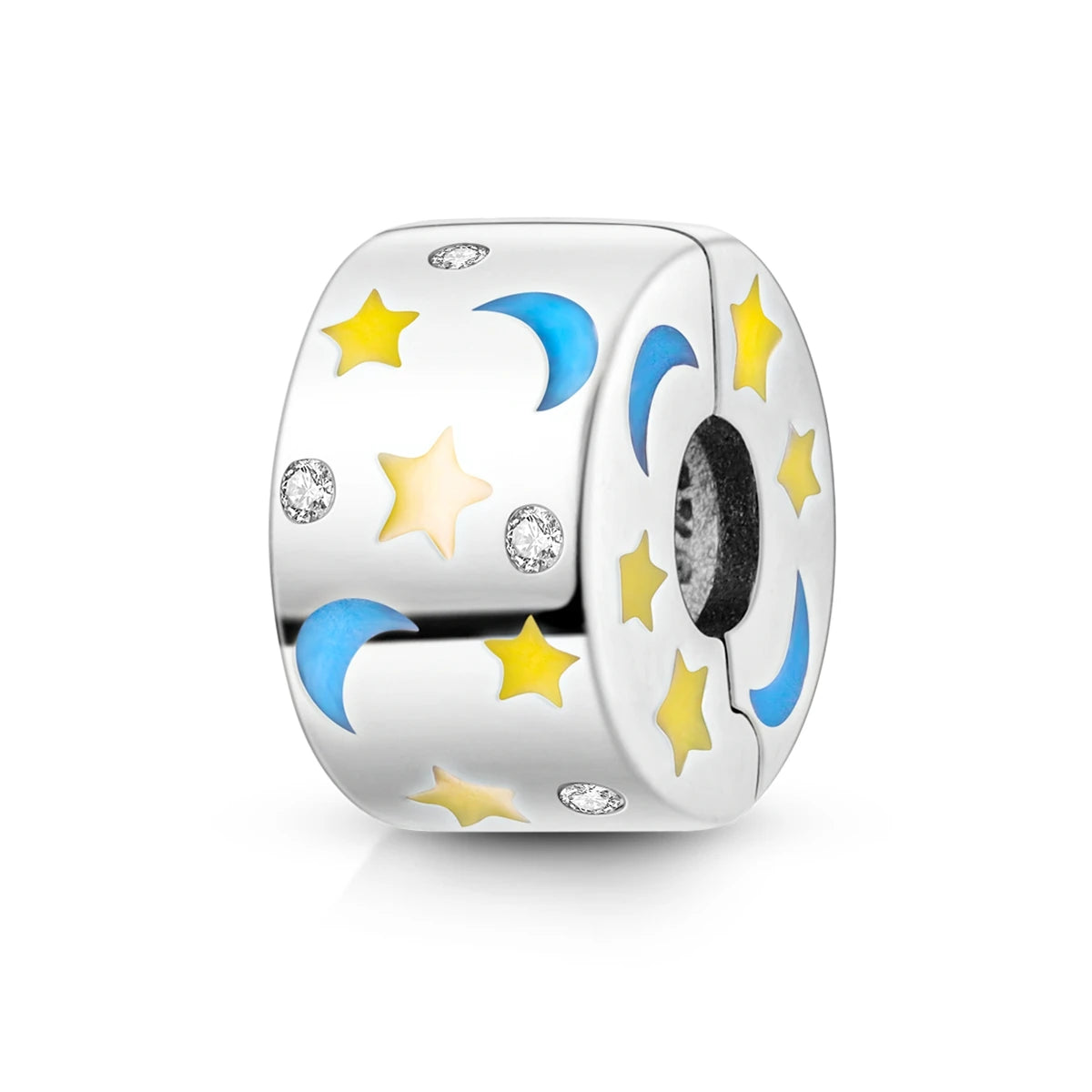 Charms Fit Original Beads 925 Sterling Silver Clip Charms Zircon Silicone Spacer Beads fit Bracelet Women DIY Gift