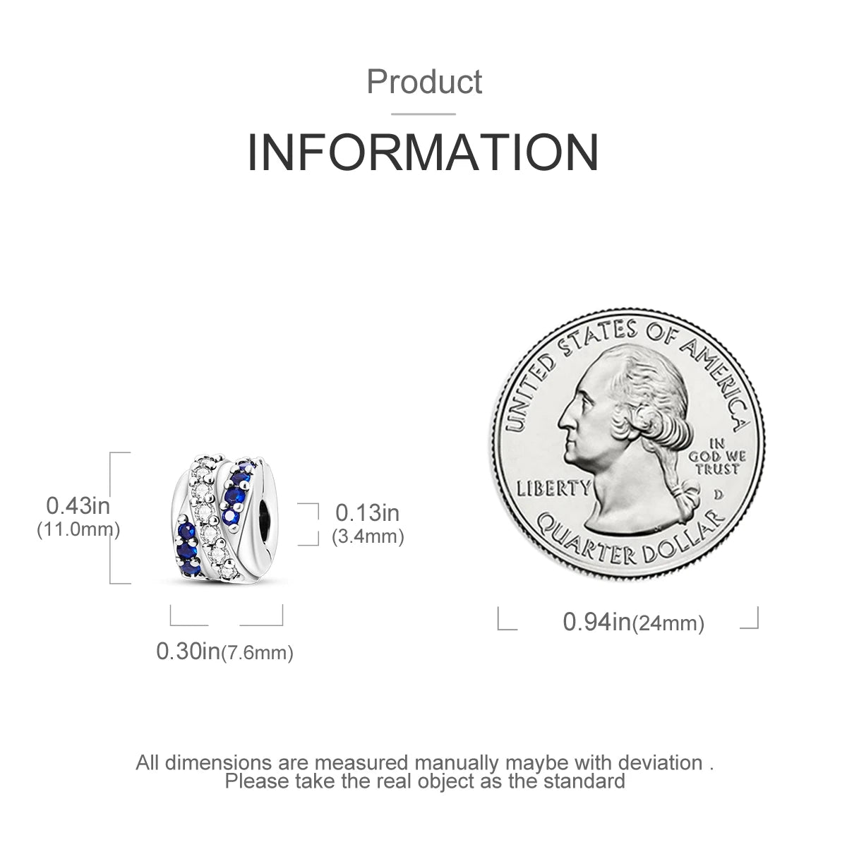 Charms Fit Original Beads 925 Sterling Silver Clip Charms Zircon Silicone Spacer Beads fit Bracelet Women DIY Gift