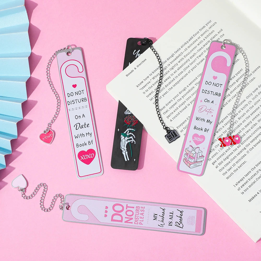 Fashion Pink Heart Bookmarks Valentine's Day Gifts for Girlfriends Everyday Gifts Reading Accessories for Book Lovers