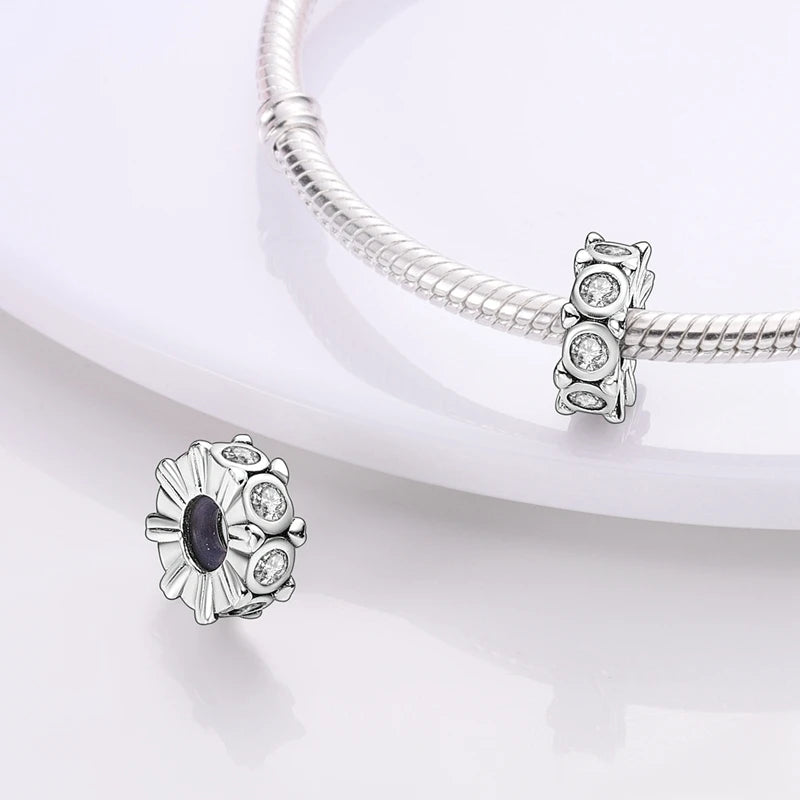 Fit Original Charms Beads 925 Sterling Silver Clip Charms Zircon Silicone Spacer Beads for Bracelet Women DIY Gift Party