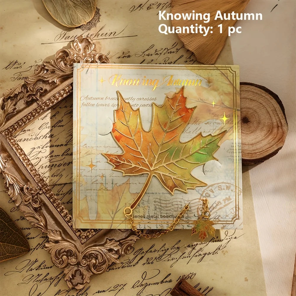 Vintage Maple Leaf Metal Bookmark – Colorful Autumn-Inspired Reading Gift for Book Lovers, Teachers & Students - élise & madelyn