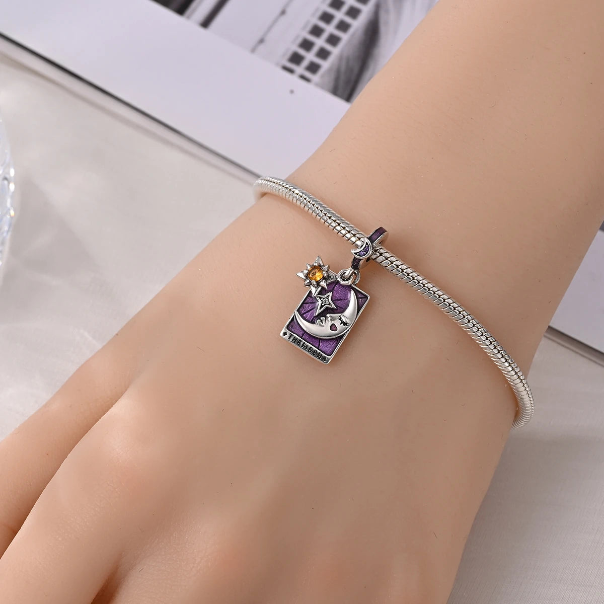 Silver 925 Original Charms Tarot Card Sun Love Fit Bracelet Making For Woman Jewelry