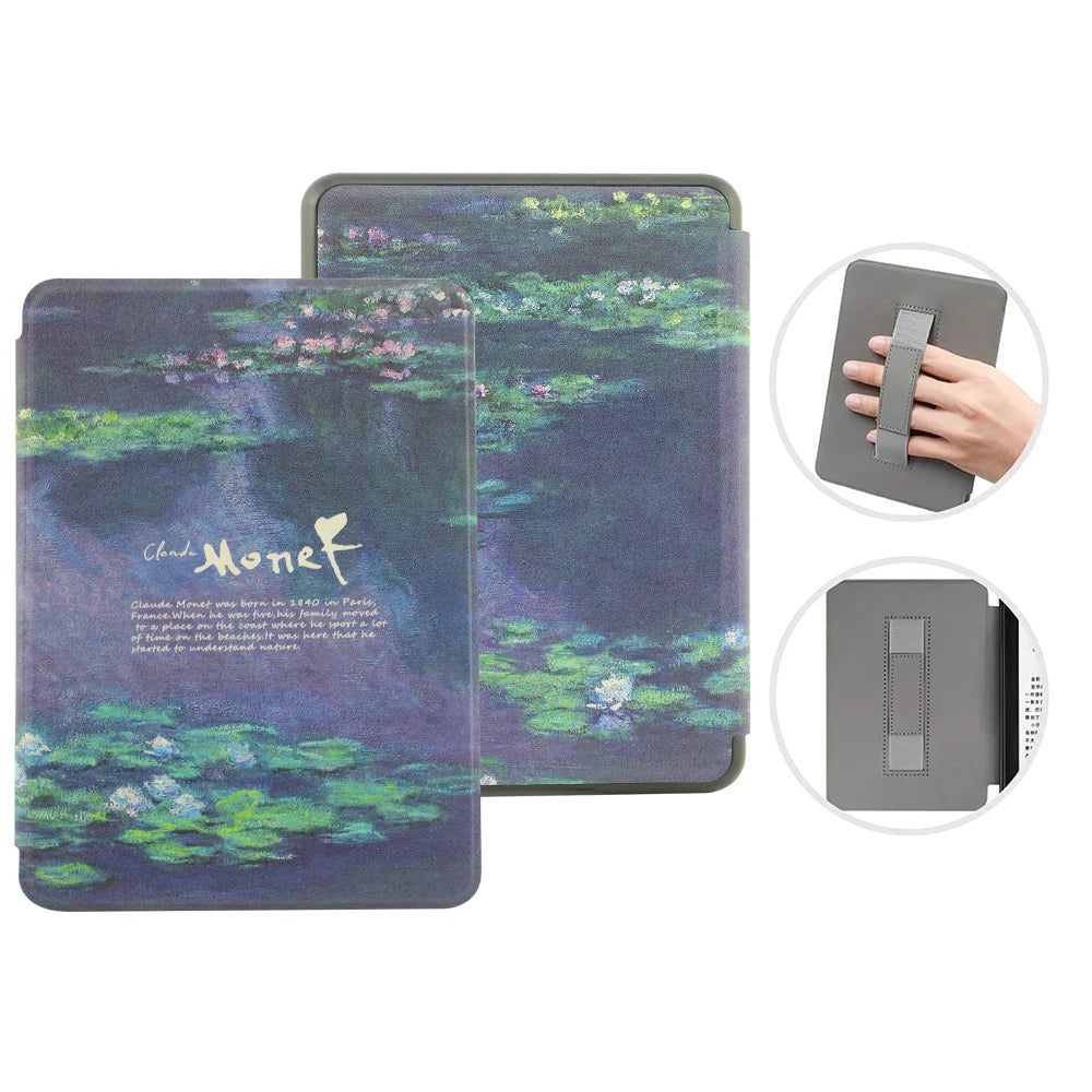 For Kindle Paperwhite 12th Generation Case 2024 Signature Edition 7 inch Leather Case with Hand Strap SA568B Auto Sleep Cover