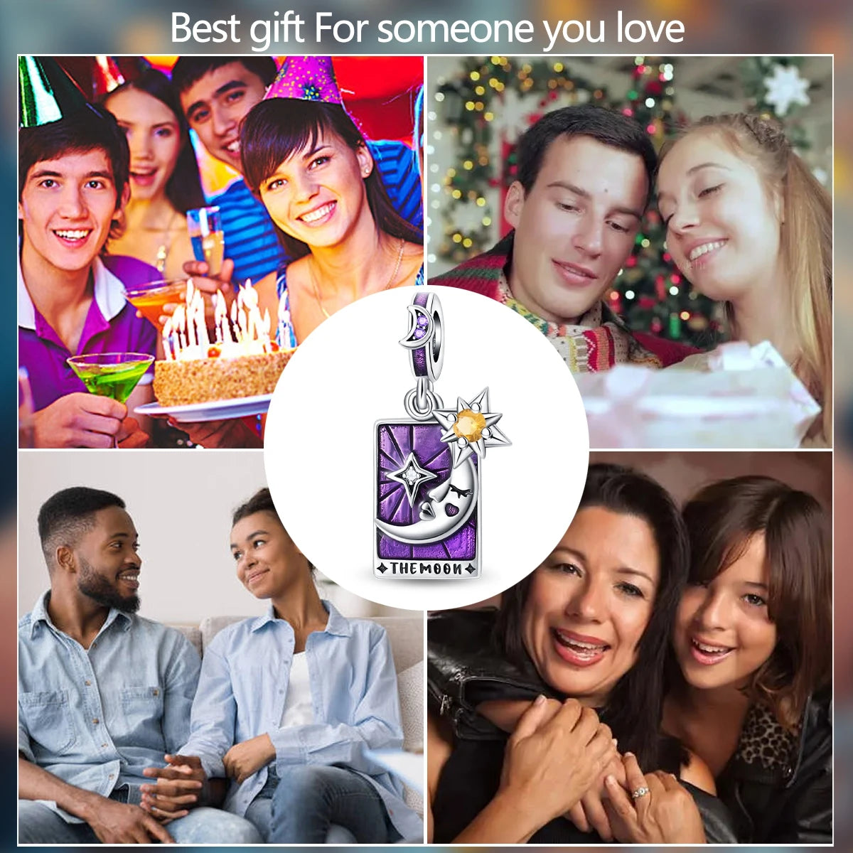 Silver 925 Original Charms Tarot Card Sun Love Fit Bracelet Making For Woman Jewelry