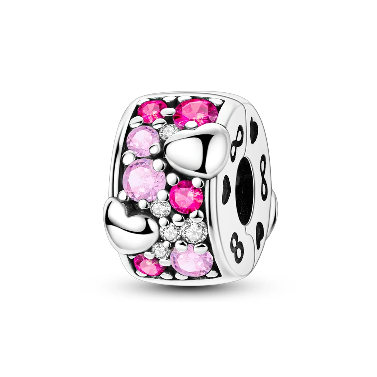 Charms Fit Original Beads 925 Sterling Silver Clip Charms Zircon Silicone Spacer Beads fit Bracelet Women DIY Gift