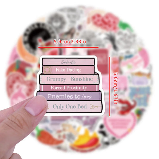 55PCS/Pack Smutty Book Stickers for Kindle Adult,Bookish Smut Reading Booktok Dark Romance Case Journal Water Bottle Sticker