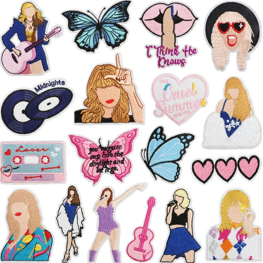 Swiftie Embroidered Iron-On Patches – Aesthetic Album & Era Appliqués for DIY Clothing, Bags, Jackets & Cardigans