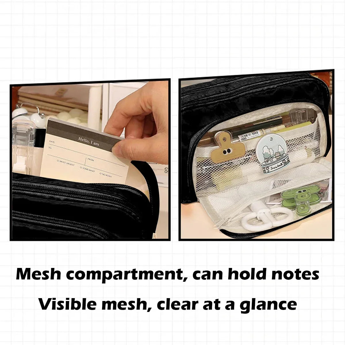 Cute Multi Layer Pencil Case Pouch, Large Capacity Pen Case Bag,Durable Stationery Storage Bag For Students, School&Office