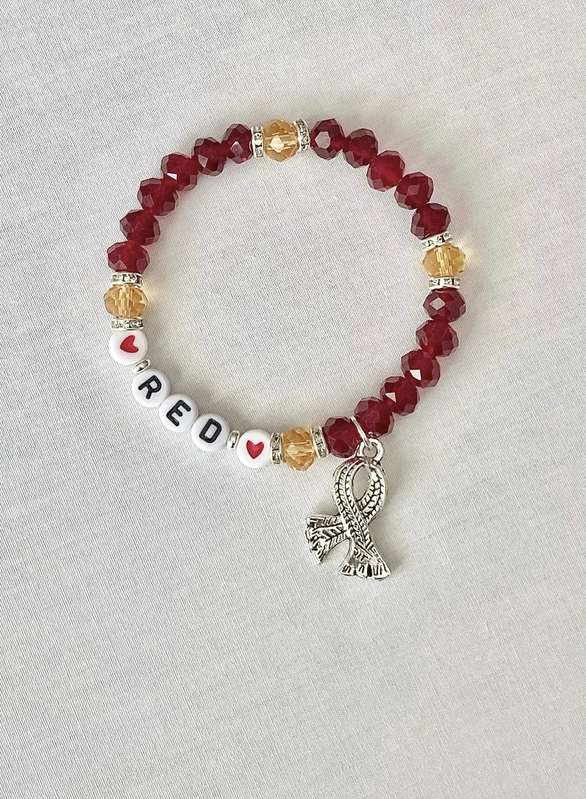Red Era Friendship Bracelet – All Too Well Scarf Charm | Taylor-Inspired Swiftie Jewelry