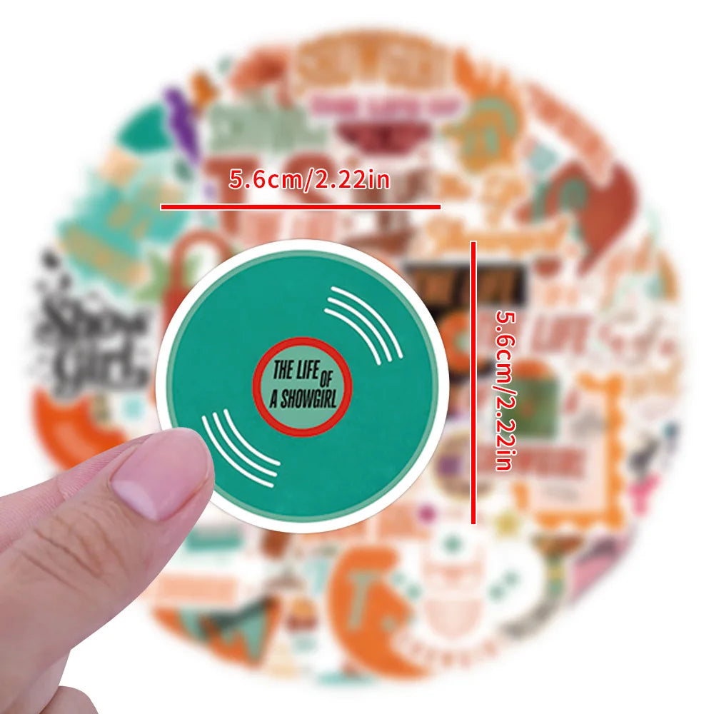 10/55Pcs The Life of A Showgir Stickers Famous Star Singer Decals for Laptop Suitcase Notebook Skateboard Waterproof Sticker