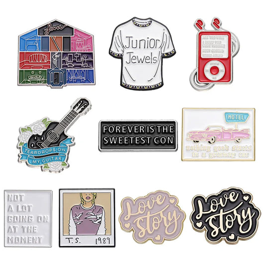 Swiftie Enamel Pins – Concert Tickets, Guitar, Junior Jewels & More | Cute Collectible Pins for Bags, Jackets & Backpacks