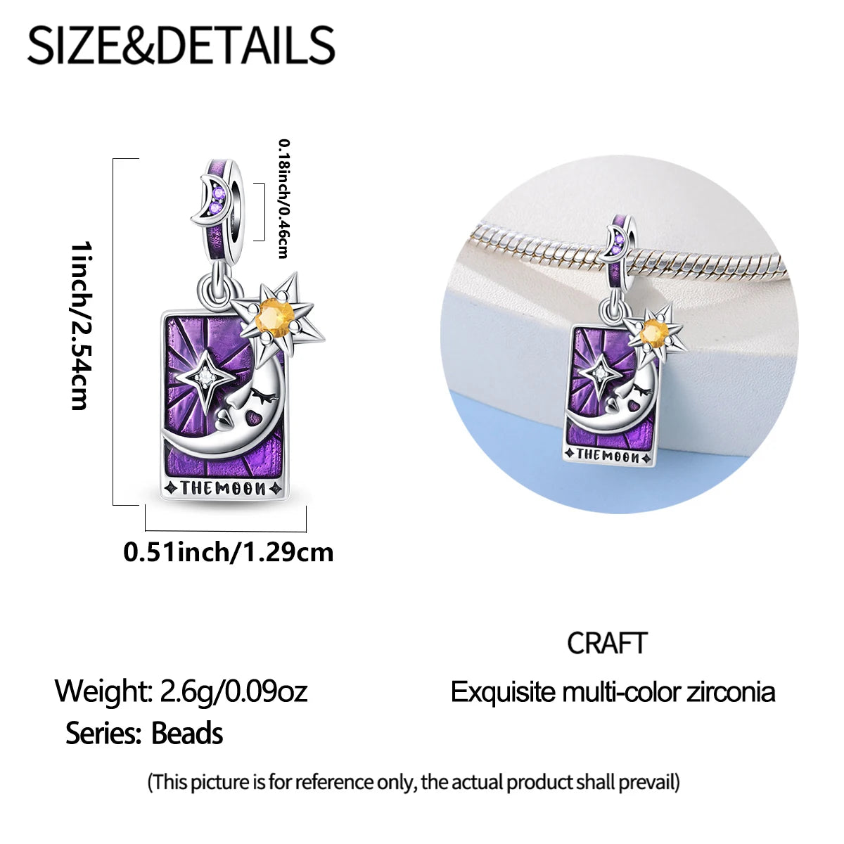 Silver 925 Original Charms Tarot Card Sun Love Fit Bracelet Making For Woman Jewelry