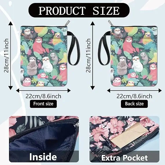 1pc Giraffe Book Sleeve Cartoon Animal Book Covers Book Protector for Paperbacks Washable Fabric Cloth Book Cover with Zipper