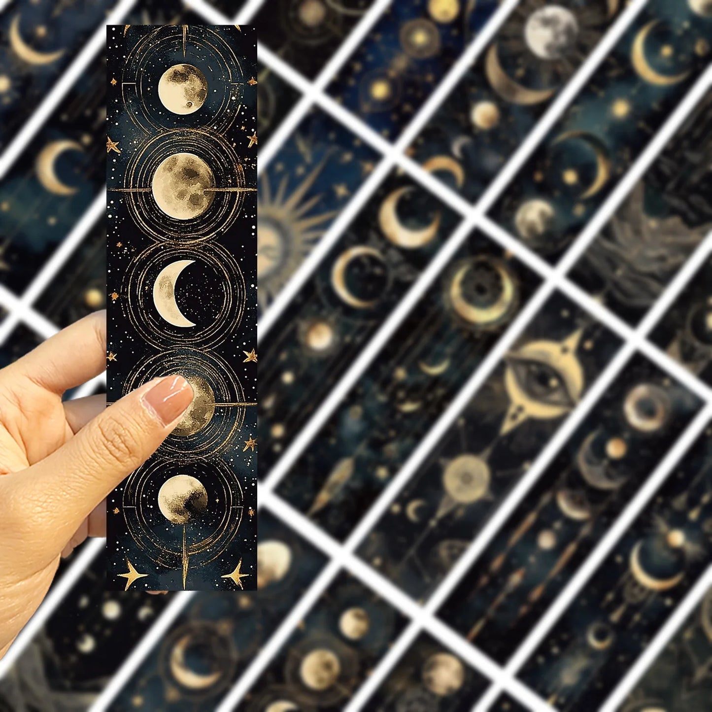 30Pcs Creative Mysterious Sun and Moon Bookmarks Advanced Student Supplies Book Pages Book Notes Reading Label Cards