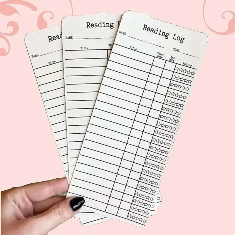20Pcs Reading List Bookmark DIY Blank Bookmarks Personal Library Cards Reading Log Bookmark Perfect Gift for Reading Lovers