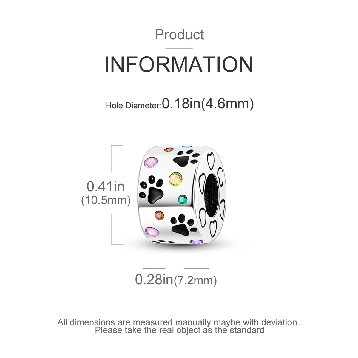 Charms Fit Original Beads 925 Sterling Silver Clip Charms Zircon Silicone Spacer Beads fit Bracelet Women DIY Gift