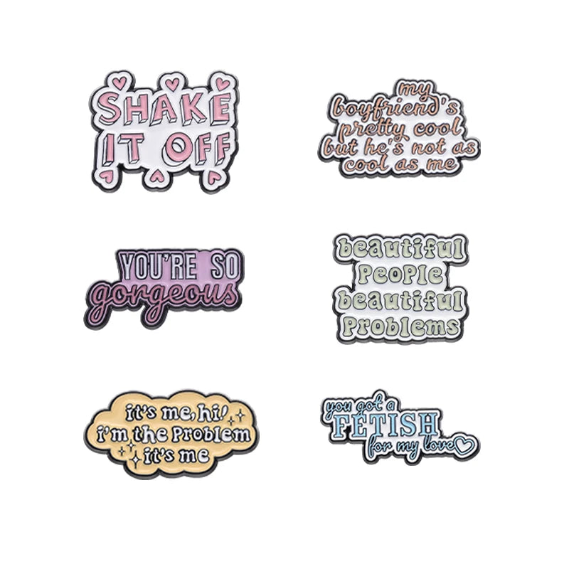 Pop Singer-Inspired Enamel Pin Sets – Aesthetic Enamel Brooches, Lyrics & Outfits | Cute Collectible Accessories for Bags, Jackets & Lanyards