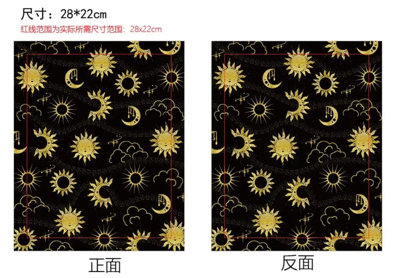 1 pc Sun Moon Star Book Sleeve with Zipper Galaxy Boho Book Protector Pouch for Paperback Black Space Waterproof Fabric